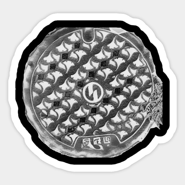 Japanese Manhole Sticker by Suddha Design